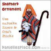 Shepherd Christmas Ornament Craft for Kids for "The Christmas Story" Lesson 3 on www.daniellesplace.com