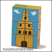 Tower of Babel  block puzzle for "More Wise and Foolish Builders" Sunday School Lesson from www.daniellesplace.com