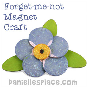 Forget-me-not Magnet Bible Craft from www.daniellesplace.com
