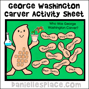 George Washington Carver Activity Sheet from www.daniellesplace.com