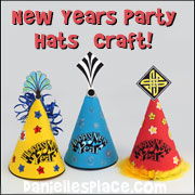 New Years Hat Craft for Children from www.daniellesplace.com