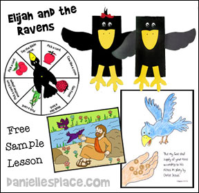 Free Elijah and the Ravens Sunday School Lesson from www.daniellesplace.com