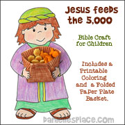 Jesus Feeds the five thousand Bible Craft for Children's Ministry from www.daniellesplace.com