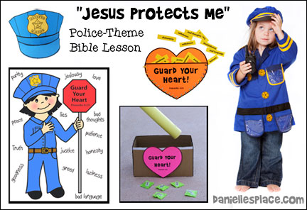 "Jesus Protects Me" Police-themed Bible Lessons for Chidlren's Ministry from www.daniellesplace.com