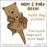 Otter Paper Bag Puppets