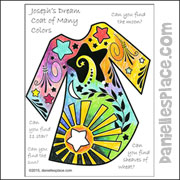 Joseph's Coat of Many Colors Searh and Color Activity Sheet from www.daniellesplace.com