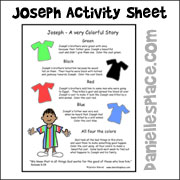 Joseph's Coat of Many Colors Activity Sheet used to review the lesson on www.daniellesplace.com