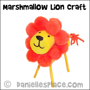 Foam Marshmallow Lion Craft from www.daniellesplace.com
