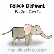 Folded Paper Elephant Craft for Kids