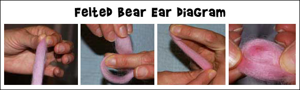 Felted Bear Ear Diagram