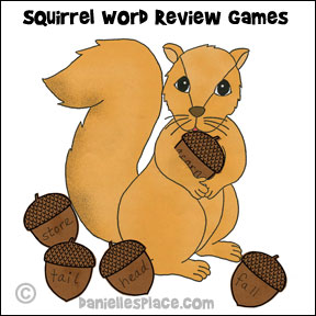 Squirrel Word Review Activity and Coloring Sheet