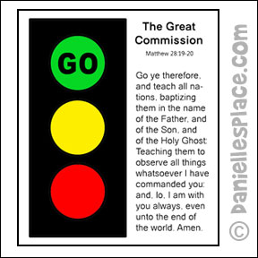 The Great Commission "Go . . ." Traffic Light Sunday School Craft for Kids from www.daniellesplace.com
