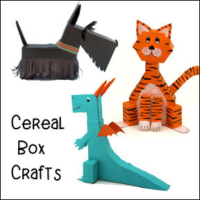Cereal Box Crafts for Kids from www.daniellesplace.com