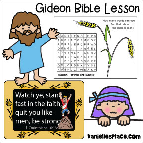 Gideon Bible Lesson for children - Kindergarten through 5th grade from www.daniellesplace.com