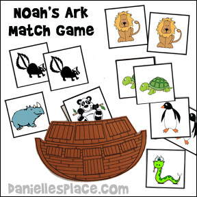 Noah's Ark Bible Match Game from www.daniellesplace.com