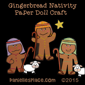 Gingerbread Nativity Paper Dolls Craft for Kids from www.daniellesplace.com - Shepherds