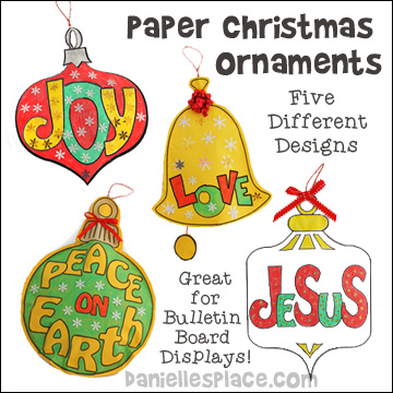 Paper Christmas Ornaments for Children from www.daniellesplace.com