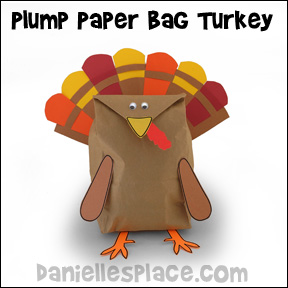 Plump Paper Bag Turkey Craft from www.daniellesplace.com