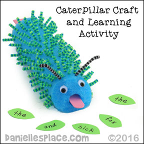 Caterpillar Craft for Kids from www.daniellesplace.com