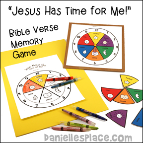 "Jesus Has Time for Me" Bible Verse Memory Game from www.daniellesplace.com
