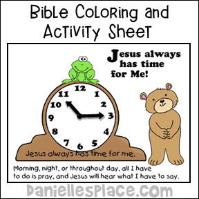 Clock Coloring and Activity Sheet from www.daniellesplace.com