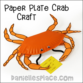 Crab Paper Plate Craft for VBS - from www.daniellesplace.com 