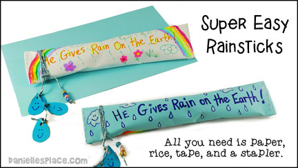 Super Easy Rainstick Craft using paper and rice from www.daniellesplace.com