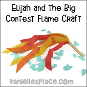 Flame Banner Craft for Elijah and the Prophets of Baal Bible Lesson from www.daniellesplace.com