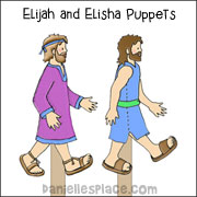 Elijah and Elisha Stick Puppets Sunday School Craft