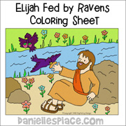 Elijah fed by the Ravens Coloring Sheet from www.daniellesplace.com