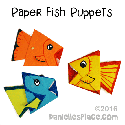 Swimming Paper Fish Puppet Craft for Children