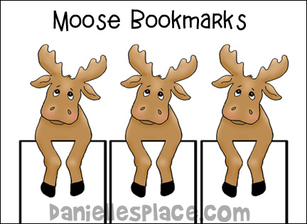 Moose Bookmarks - Color and Cut out