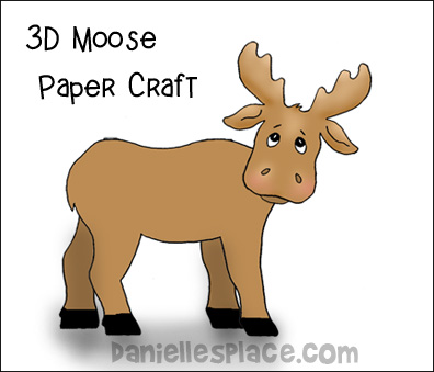 3D Moose Standup Craft for kids