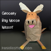 Moose Mascot Paper Grocery Bag Craft