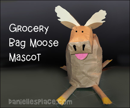 Moose Mascot Grocery Bag Craft