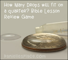 How many raindrops can fit on a quarter Bible Lesson Review Game