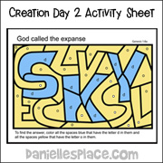 Sky Activity Sheet for Creation Day 2 Children's Sermon