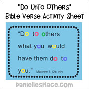 "Do unto others" Bible verse activity sheet