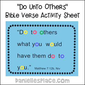 Do Unto Others Bible Verse Activity Sheet