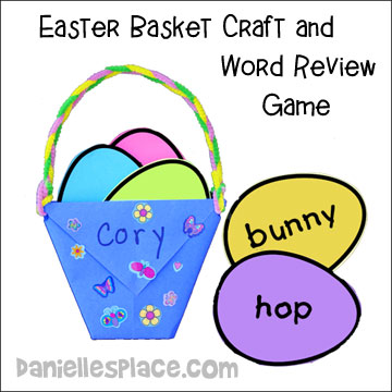 Easter Basket Craft and Word Review Activity for Children