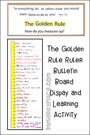 Golden Rule Bulletin Board Display and Learning Activity from www.daniellesplace.com