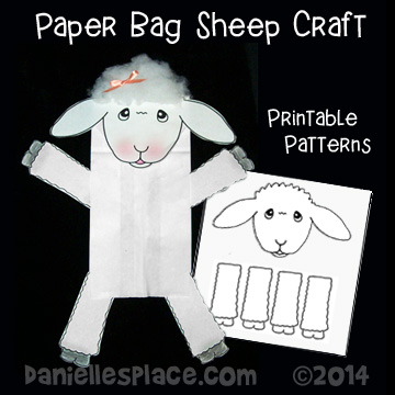 Sheep Paper Bag Puppet Craft for Psalm 23 Sunday School Leeson