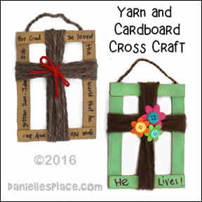 Cardboard and Yarn Cross Craft for Children's Ministry from www.daniellesplace.com