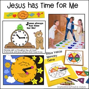Jesus Has Time for Me Bible Crafts and Bible Games
