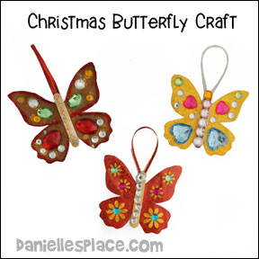 Christmas Butterfly Ornament Craft 