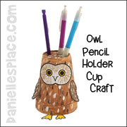 Owl Pencil Holder Cup Craft from www.daniellesplace.com