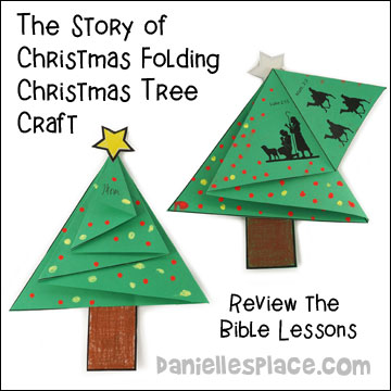 "The Story of Christmas" Folding Christmas Tree Card Craft for Sunday School from www.daniellesplace.com
