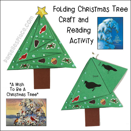 Folding Christmas Tree Craft and Reading Activity