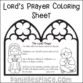The Lord's Prayer Bible Coloring Sheet from www.daniellesplace.com