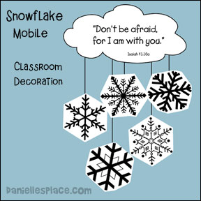 Snowflake Mobile Classroom Decoration from www.daniellesplace.com